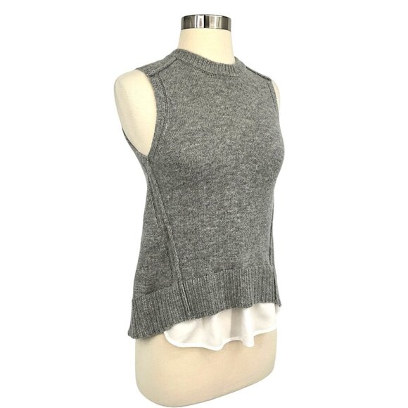 BROCHU WALKER Husky Layered Split Back Tank Size XS Gray Cashmere Sleeveless - Picture 4 of 10